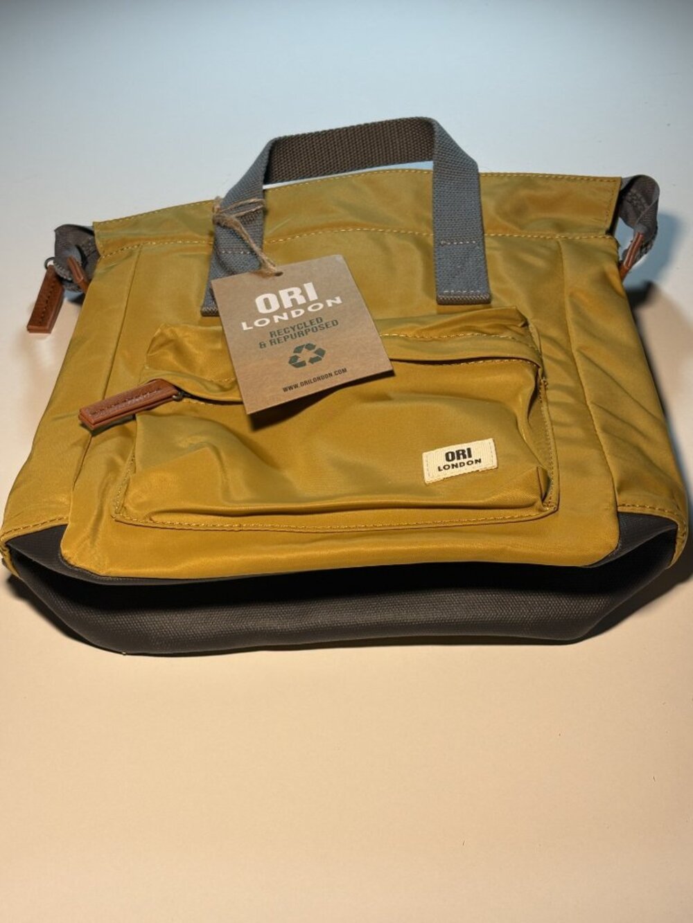 NWT ORI London Bantry B Recycled Nylon Backpack Corn Yellow Small Travel Bag - Picture 10 of 13